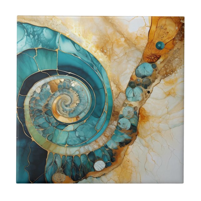 Ammonite Gem Fossil Tile (Front)