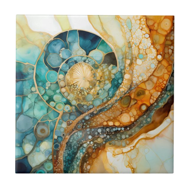 Ammonite Gem Fossil Tile (Front)