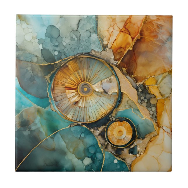 Ammonite Gem Fossil Tile (Front)