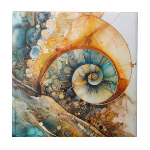 Ammonite Gem Fossil Tile