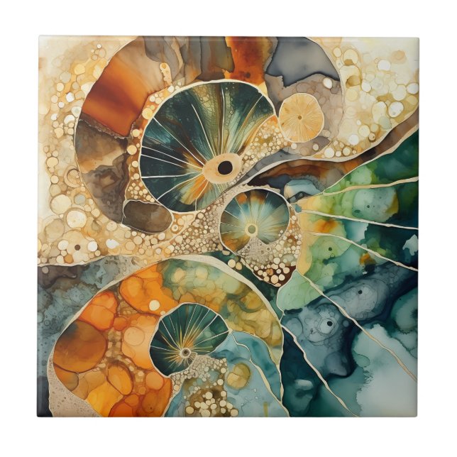 Ammonite Gem Fossil Tile (Front)