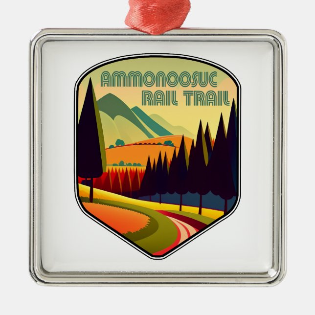 Ammonoosuc Rail Trail New Hampshire Colors Metal Ornament (Front)