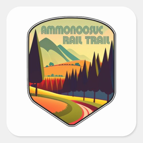 Ammonoosuc Rail Trail New Hampshire Colors Square Sticker