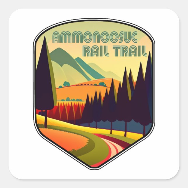 Ammonoosuc Rail Trail New Hampshire Colors Square Sticker (Front)