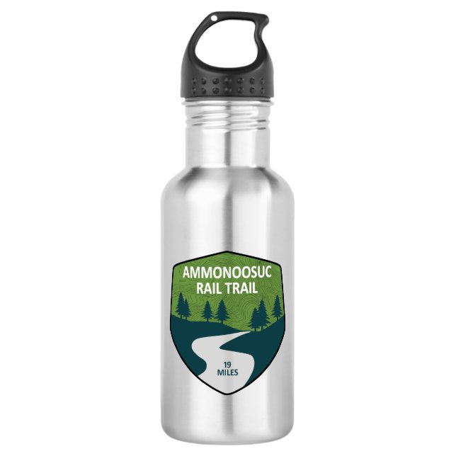 Ammonoosuc Rail Trail New Hampshire Stainless Steel Water Bottle (Front)