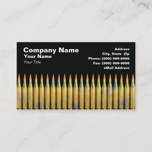 Ammunition Against Black Background Business Card