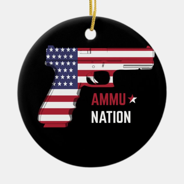 ammunition gun american retro vintage ceramic ornament (Front)