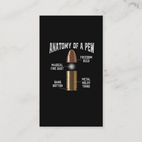 Ammunition Pew Anatomy Funny Gun Bullet Weapon Business Card