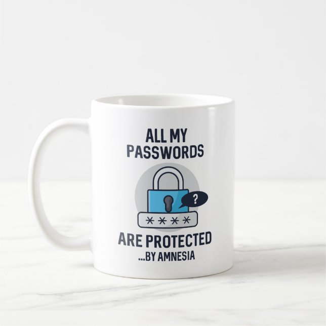 Amnesia Passwords Coffee Mug (Left)