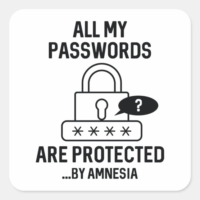 Amnesia Passwords Square Sticker (Front)