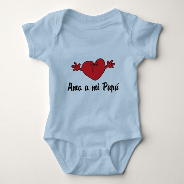 Amo a mi Papa Baby Bodysuit (Front)