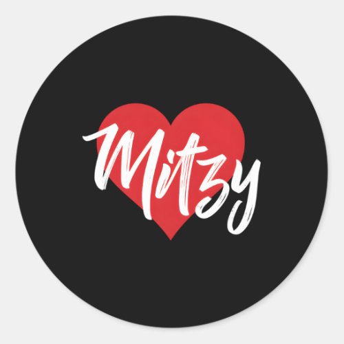 Amo A Mitzy Primer Nombre Yo CorazN Classic Round Sticker