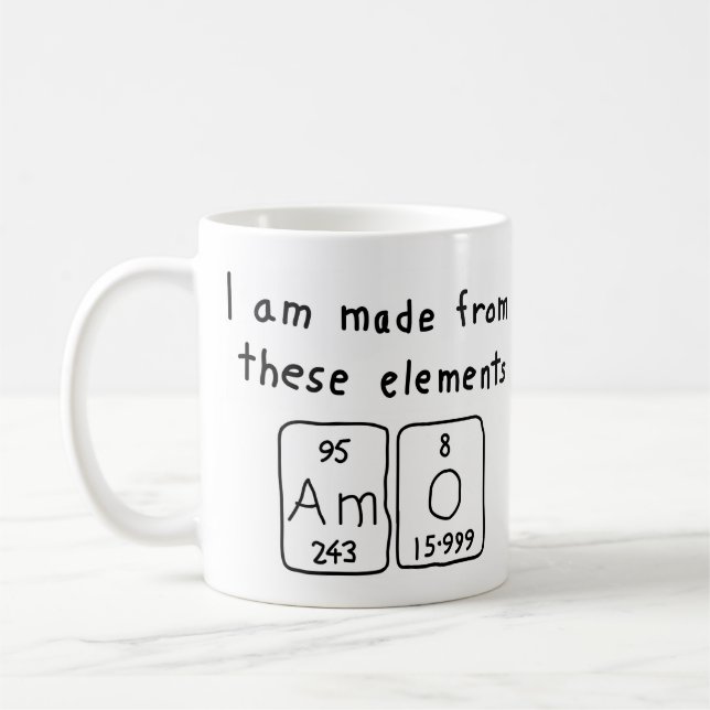 Amo periodic table name mug (Left)