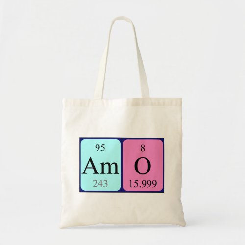 Amo periodic table name tote bag