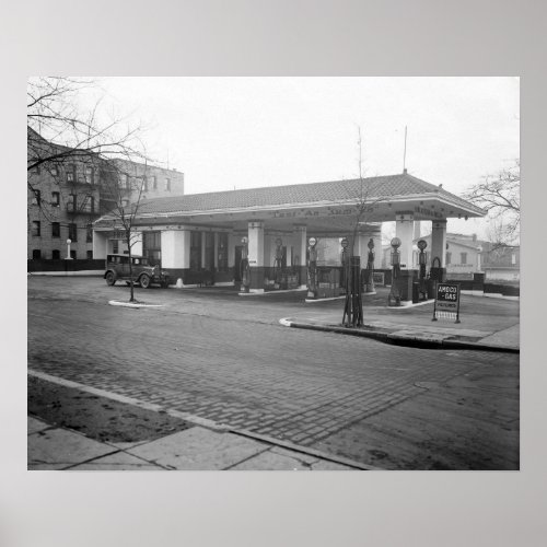 Amoco Gas Station 1925 Vintage Photo Poster