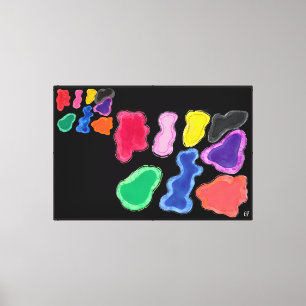 Amoebas in the Microbes Stretched Canvas Print