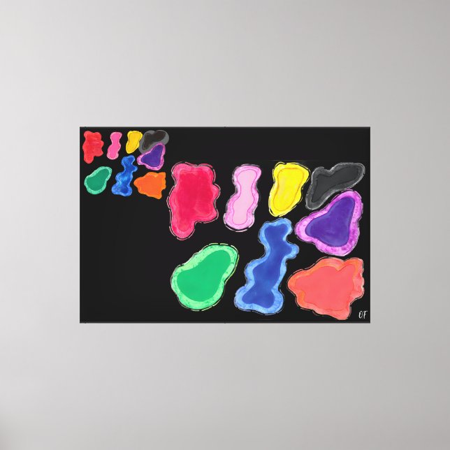 Amoebas in the Microbes Stretched Canvas Print (Front)