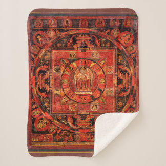 Amogapasha Mandala Thangka Sherpa Blanket