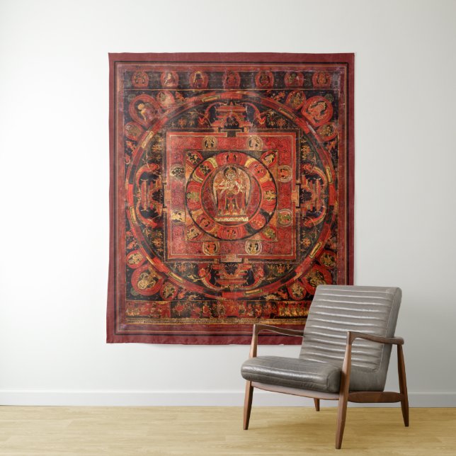 Amogapasha Mandala Thangka Tapestry (In Situ)