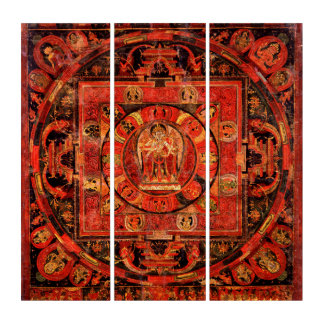 Amogapasha Mandala Thangka Triptych