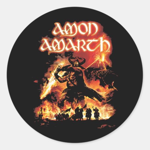 Amon Amarth Retro Fan Art Tribute Design Classic Round Sticker