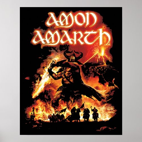 Amon Amarth Retro Fan Art Tribute Design Poster