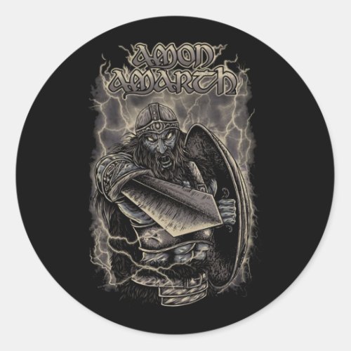 Amon Amarth Retro Fan Design Classic Round Sticker