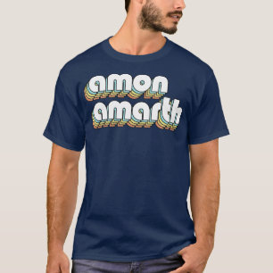 Amon Amarth Retro Rainbow Typography Faded Style T-Shirt