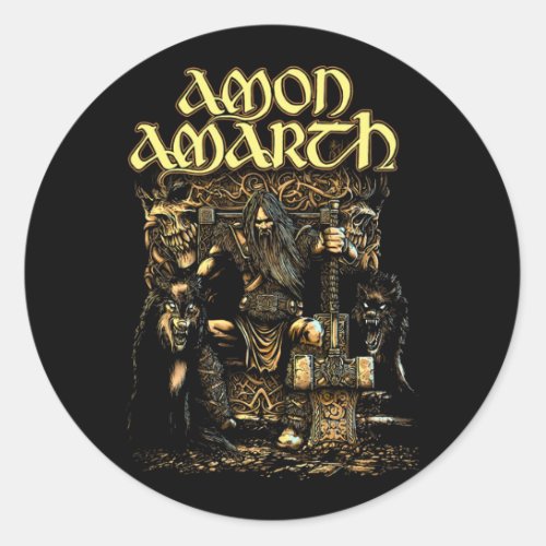 Amon Amarth Thor Band Logo Official Classic Round Sticker