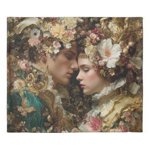 Among Flowers, Our Hearts Speak Duvet Cover