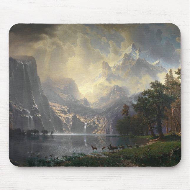 Among Sierra Nevada California mountain landscape  Mouse Pad (Front)