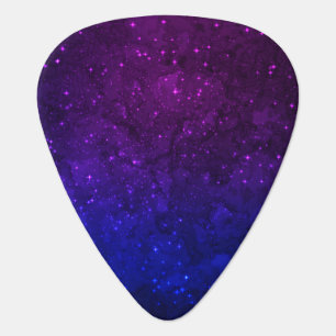 Among Stars in the Blue and Purple Galaxy Guitar Pick