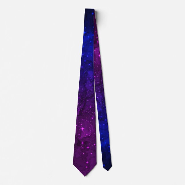 Among Stars in the Blue and Purple Galaxy Neck Tie (Front)