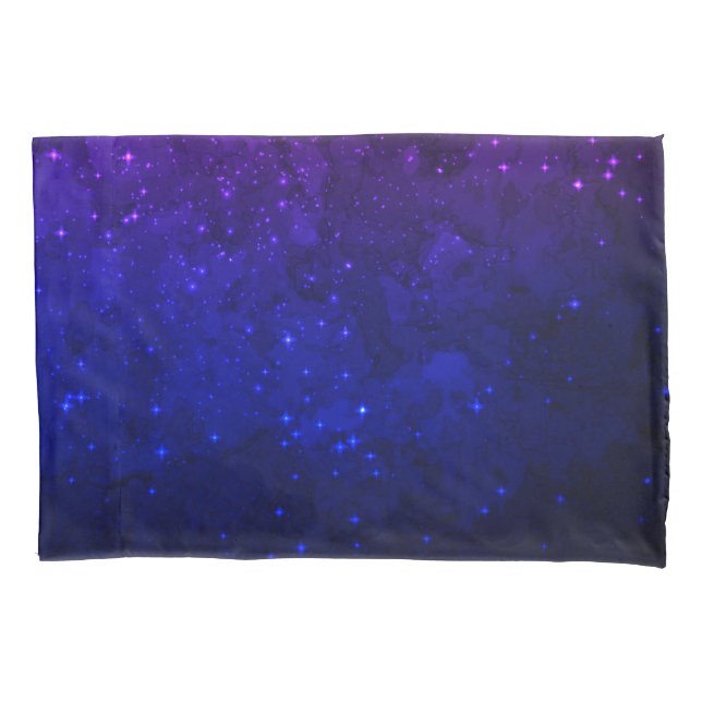 Among Stars in the Blue and Purple Galaxy Pillow Case (Front)