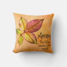 Among the Falling Leaves | Cozy Fall Throw Pillow