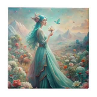 Among the Flowers Ceramic Tile