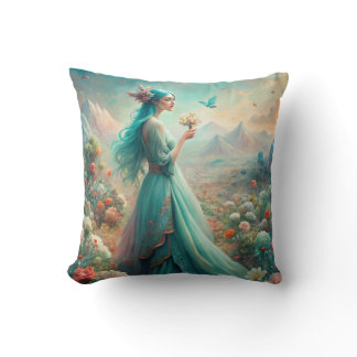 Among the Flowers Throw Pillow