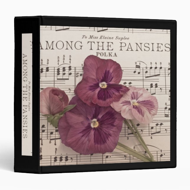 Among The Pansies 3 Ring Binder (Front/Spine)