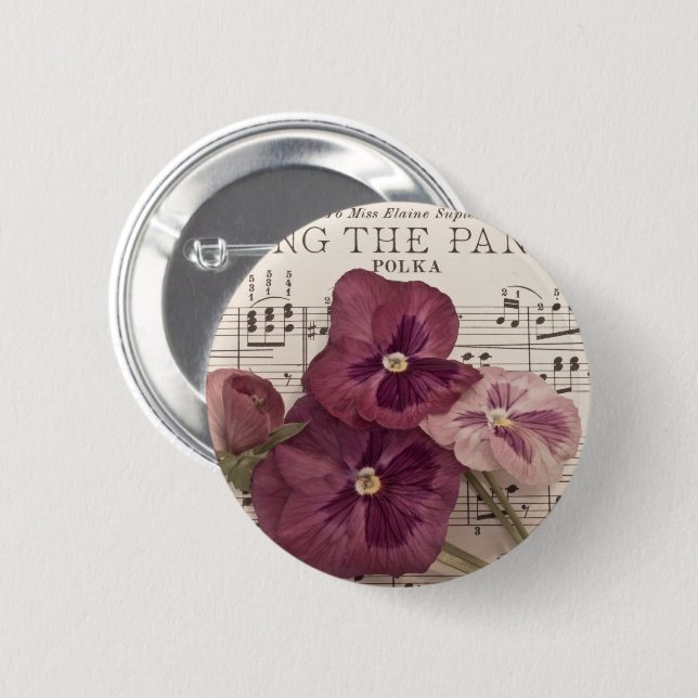 Among The Pansies Button (Front & Back)
