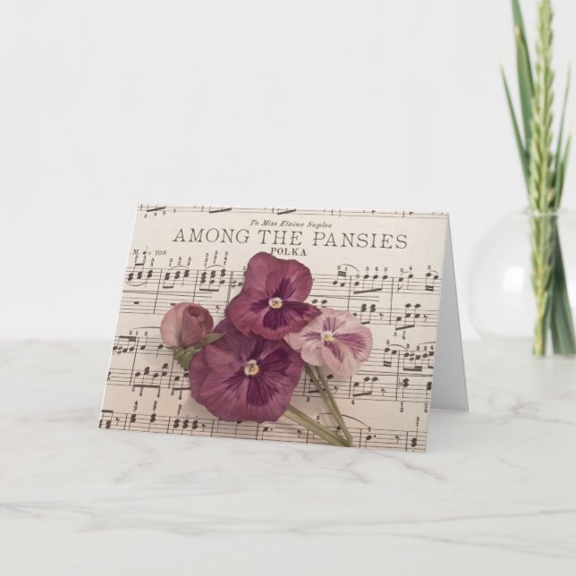 Among The Pansies Card (Front)