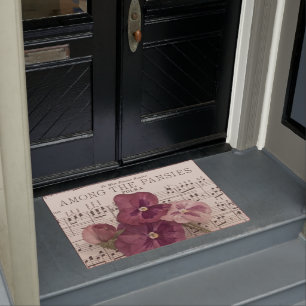 Among The Pansies Doormat