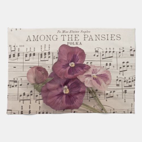 Among The Pansies Kitchen Towel