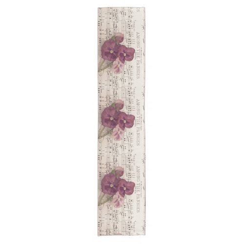 Among The Pansies Short Table Runner