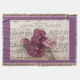 Among The Pansies Throw Blanket