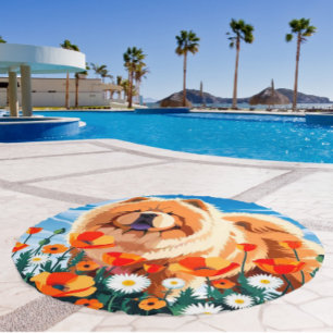 AMONG THE POPPIES Chow Beach Towel