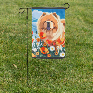 AMONG THE POPPIES Chow House Flag