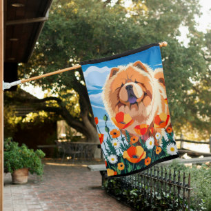 AMONG THE POPPIES Chow House Flag