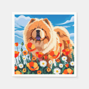 AMONG THE POPPIES Chow  Napkins