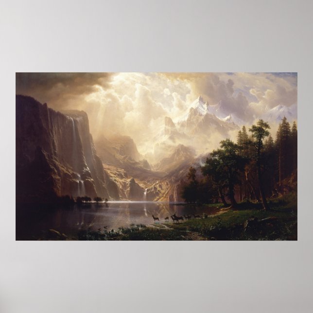 Among the Sierra Nevada, CA by Albert Bierstadt Poster (Front)