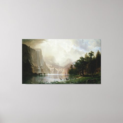 Among the Sierra Nevada Mountains by Bierstadt Canvas Print